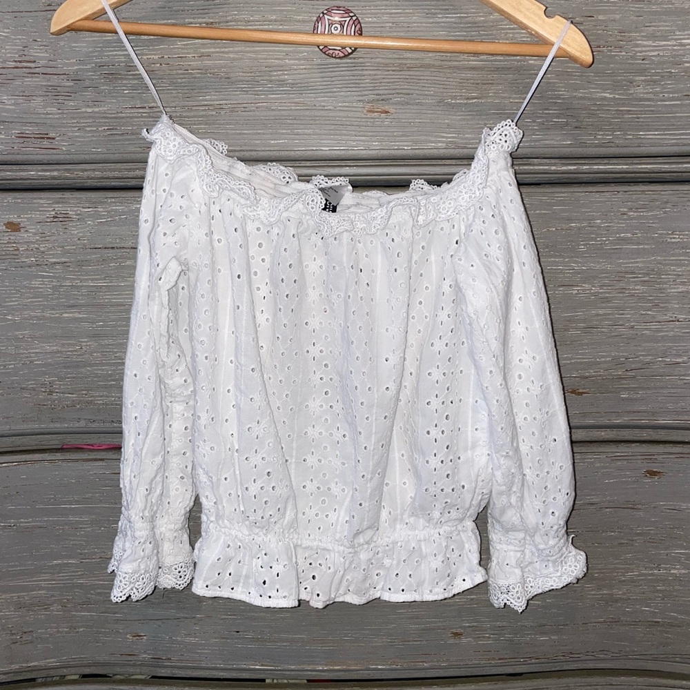 H&M White Off The Shoulder Top